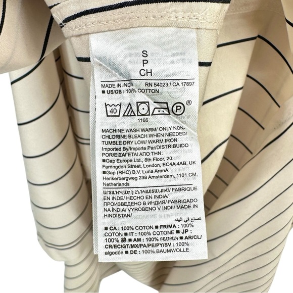 BR Banana Republic Beige Striped Cotton Poplin Loose Fit Shirtdress Maxi Dress - Picture 11 of 13